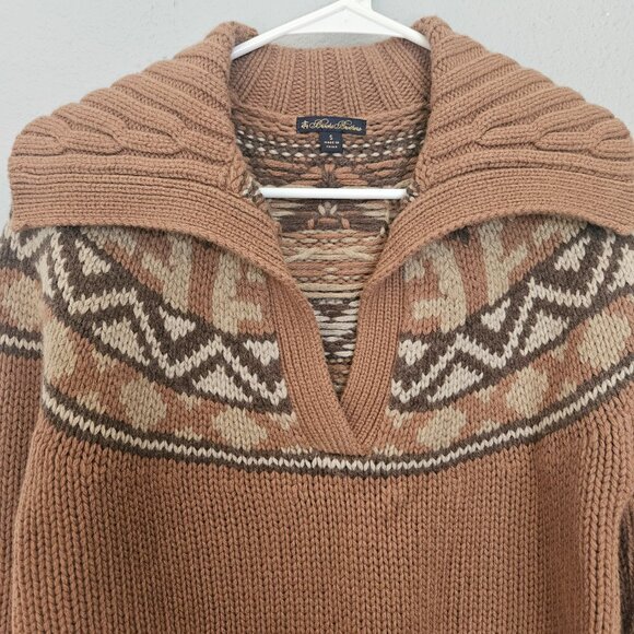 $348 Brooks Brothers Alpaca Wool Fair Isle Sweater Brown Multi Women’s SZ Small - Picture 7 of 12